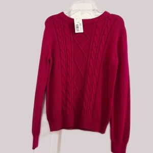 NWT Class Club Boy’s Cable Knit Sweater — Deep Red, Size 8/10